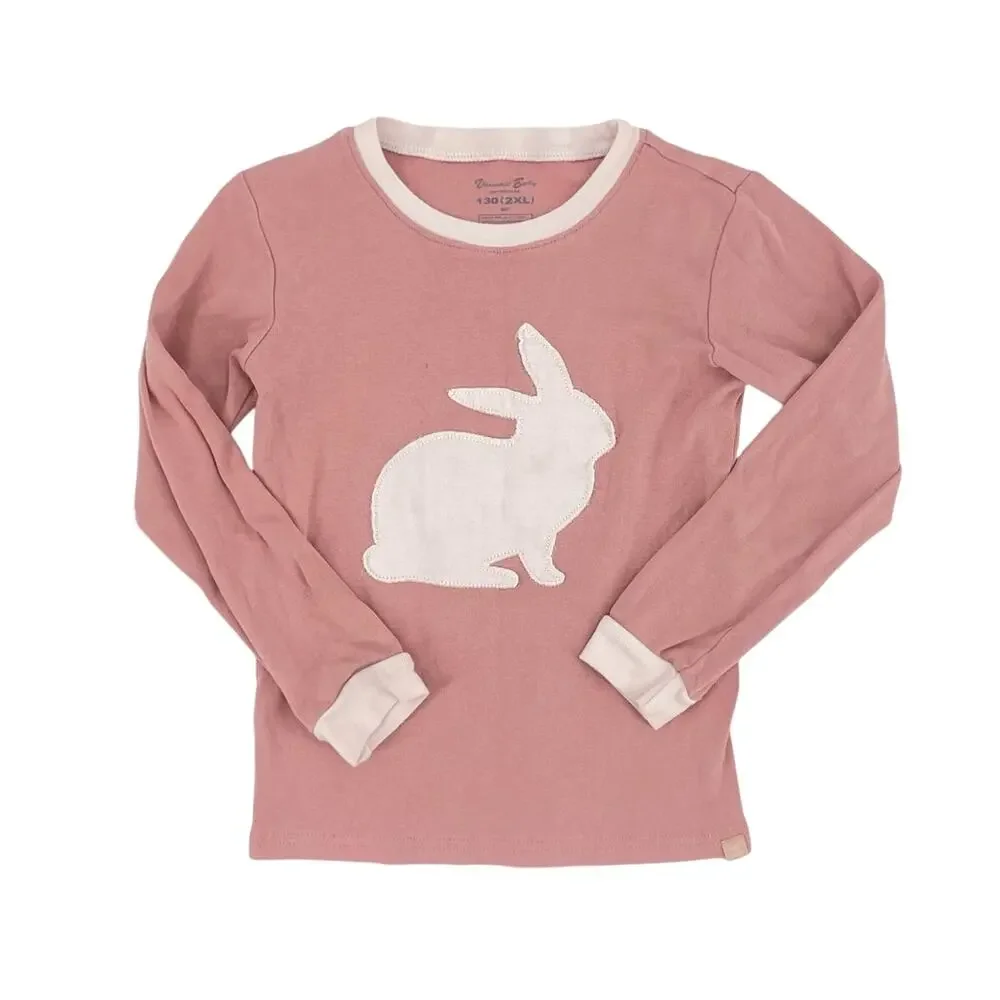 Vaenait Baby Pink Knit Bunny Rabbit Long Sleeve Pull On Pants Girls Pajama Set